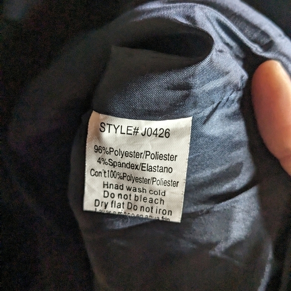 Countess Small Navy Fitted 3/4 Cinch Sleeve One Button Fully Lined Blazer Jacket - Picture 4 of 9